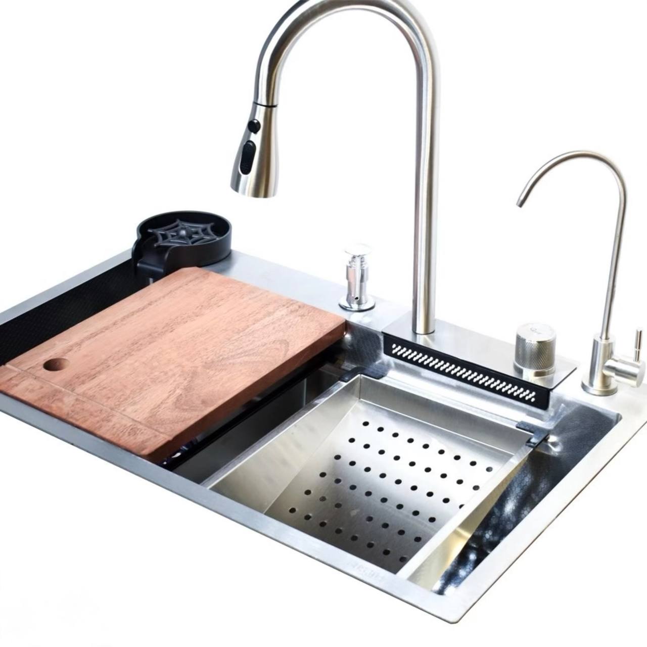 سینک آبشاری ولومی استیل | طراحی مدرن و لوکس آشپزخانه ایران ساختمانی