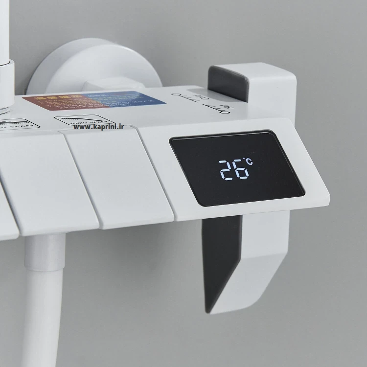 دوش پیانویی دیجیتال رنگ سفید