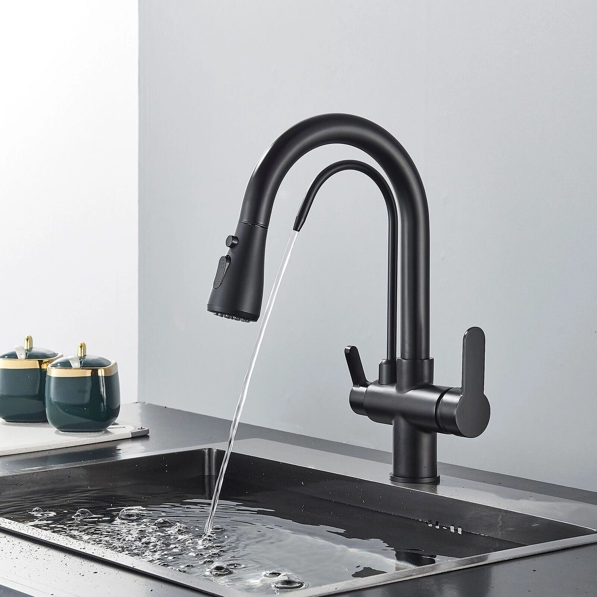 شیر ظرفشویی دومنظوره مشکی