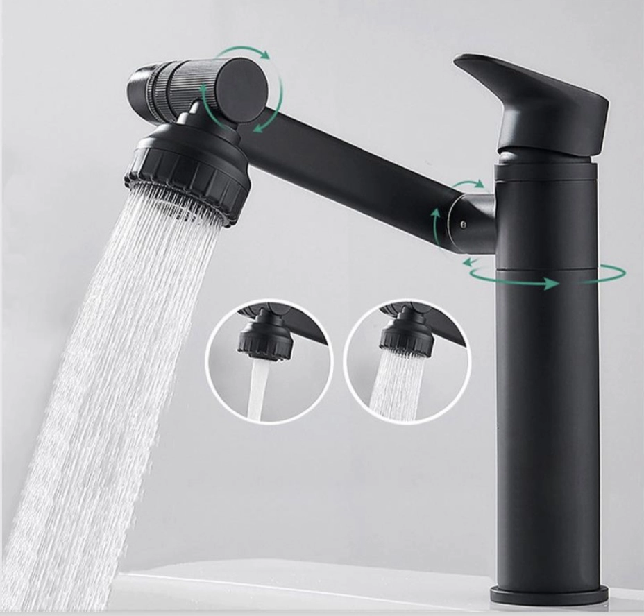 شیر روشویی چرخشی تلسکوپی مشکی