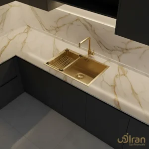 سینک تک لگن 40 در 40 طلایی