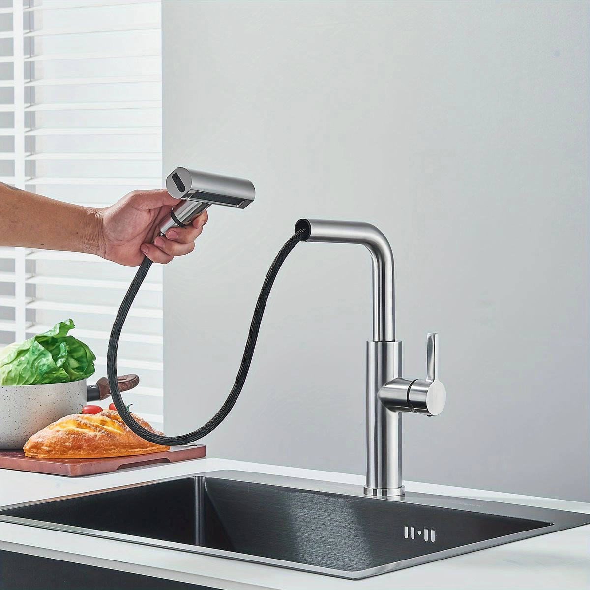 شیر ظرفشویی شاوری چهارحالته کروم